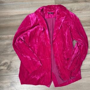 Nasty Gal Fuchsia Velvet Blazer